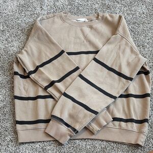 Tan and Black Striped Sweater